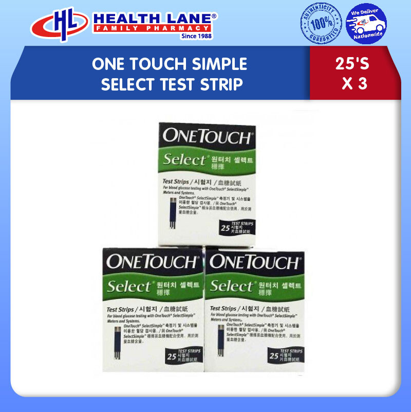 ONE TOUCH SIMPLE SELECT TEST STRIP (25'Sx3)